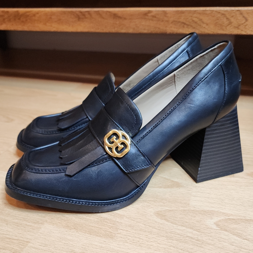 Sam Edelman Black Block Heel Loafers